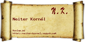 Neiter Kornél névjegykártya